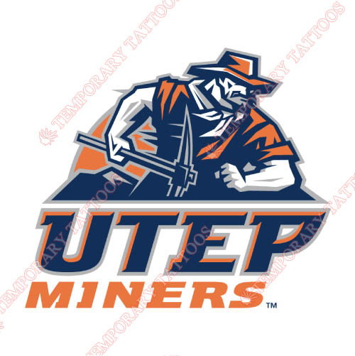 UTEP Miners Customize Temporary Tattoos Stickers NO.6766